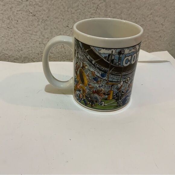 Dallas Cowboys NFL Custom Edge Cartoon Coffee Mug Rare Vintage 1994 VTG Stadium - Picture 2 of 10